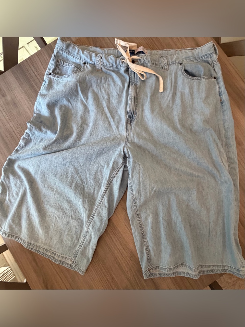 Old Navy Light Blue Denim Drawstring Bermudas